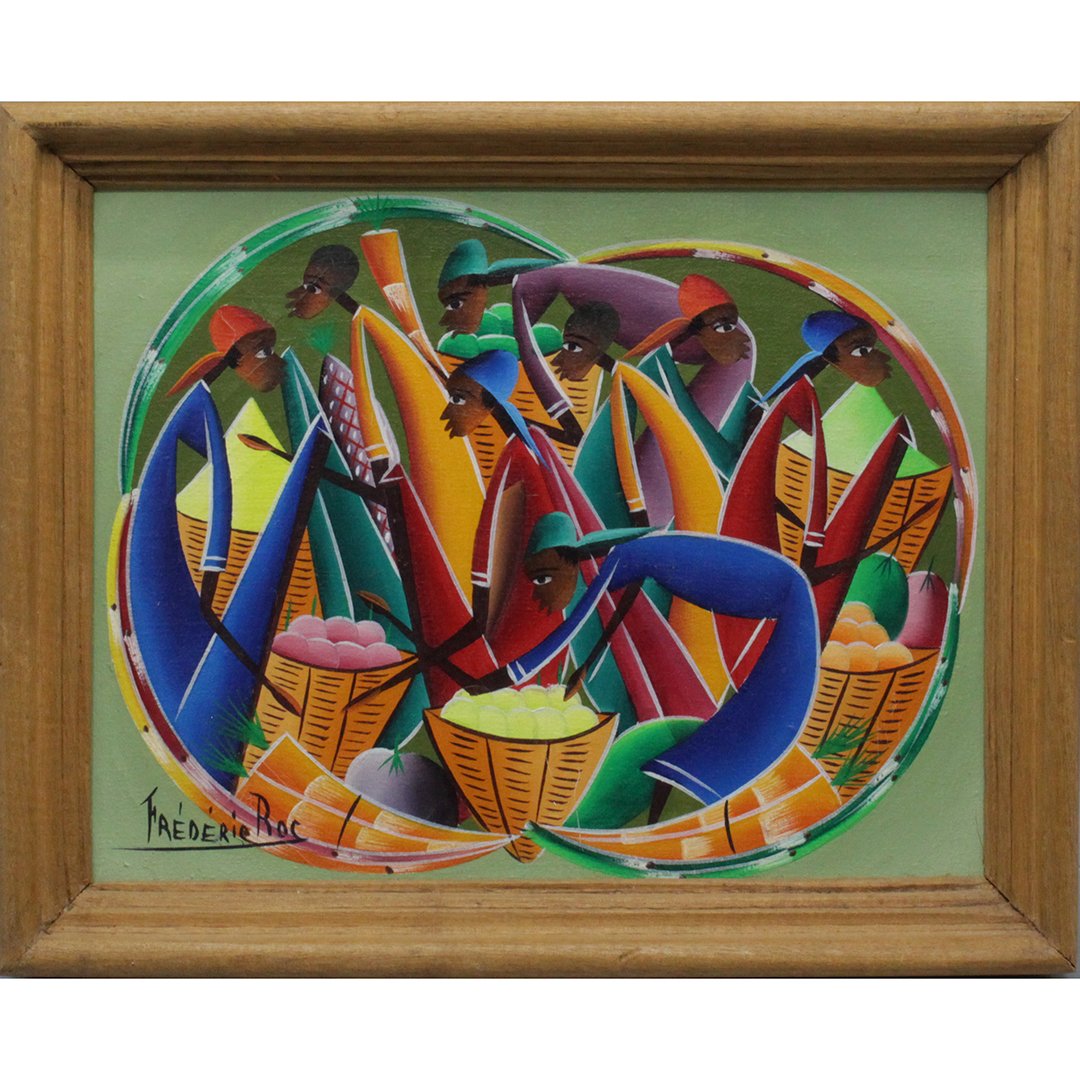 Frederick Roc, Listed Haitian Artist, Oil/c Figures (1 of 4)