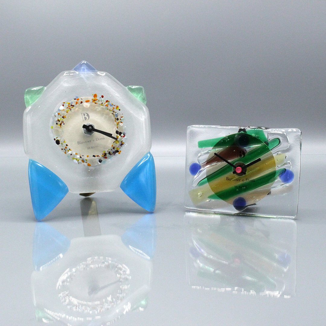 Two Barovier & Dona Murano Sculptured Airplane Clocks (1 of 10)