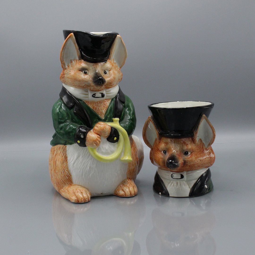 Two [2] Toby Mugs English Fox Character Fitz & Floyd (1 of 9)