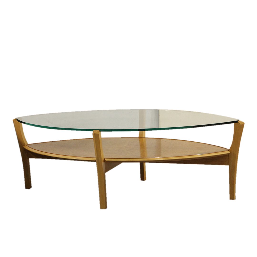 Artie Reitmeyer Signed Floating Glass Top Coffee Table. (1 of 5)