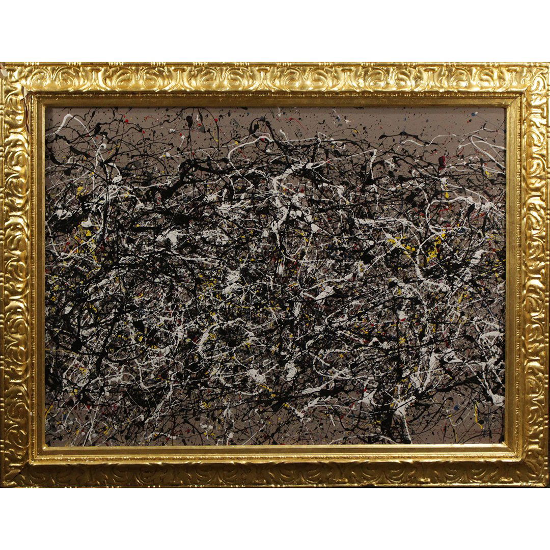 Jackson Pollock Style Mid-Century Mod Drip Art Painting (1 of 2)
