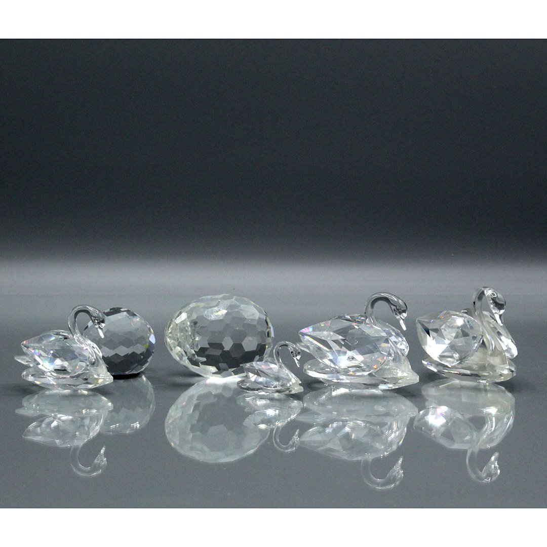 Swarovski Crystal [4] Swans & [2] Faceted Paperweights (1 of 6)