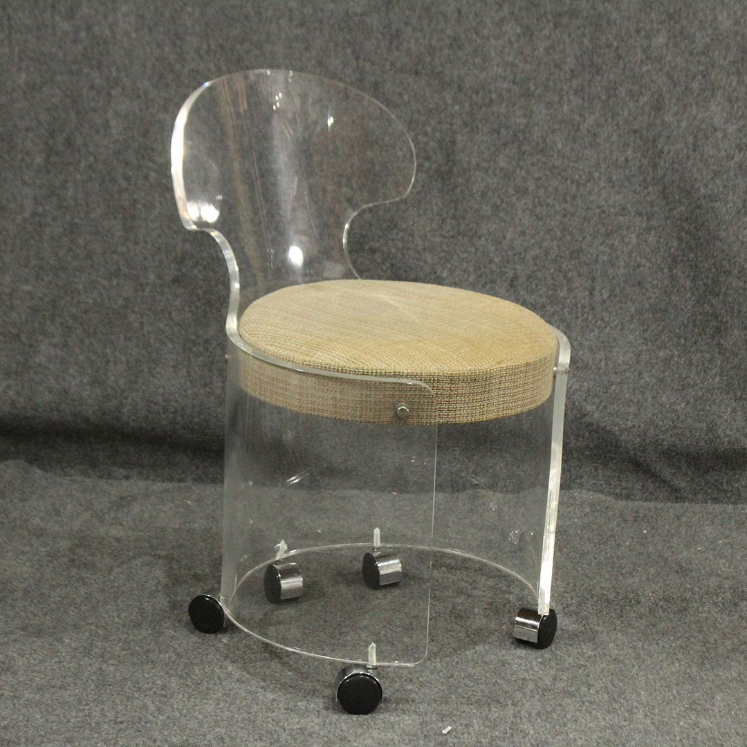 Mid-Century Modern Lucite Vanity Stool / Chair - Clean (1 of 7)