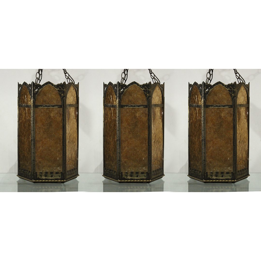Three American Gothic Mica Paneled Theatre Chandeliers (1 of 16)