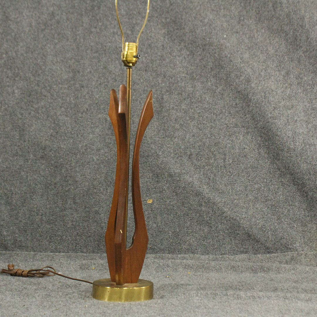 Mid-Century Modern Pearsall Style Wood Table Lamp (1 of 5)