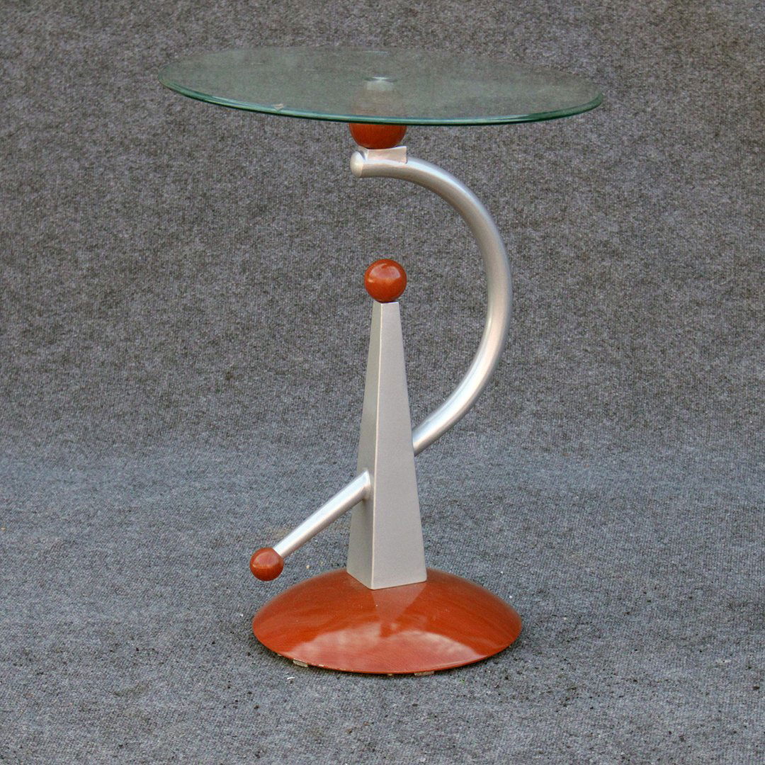 Modern Design Space Age Occasional Stand Round Glass (1 of 4)