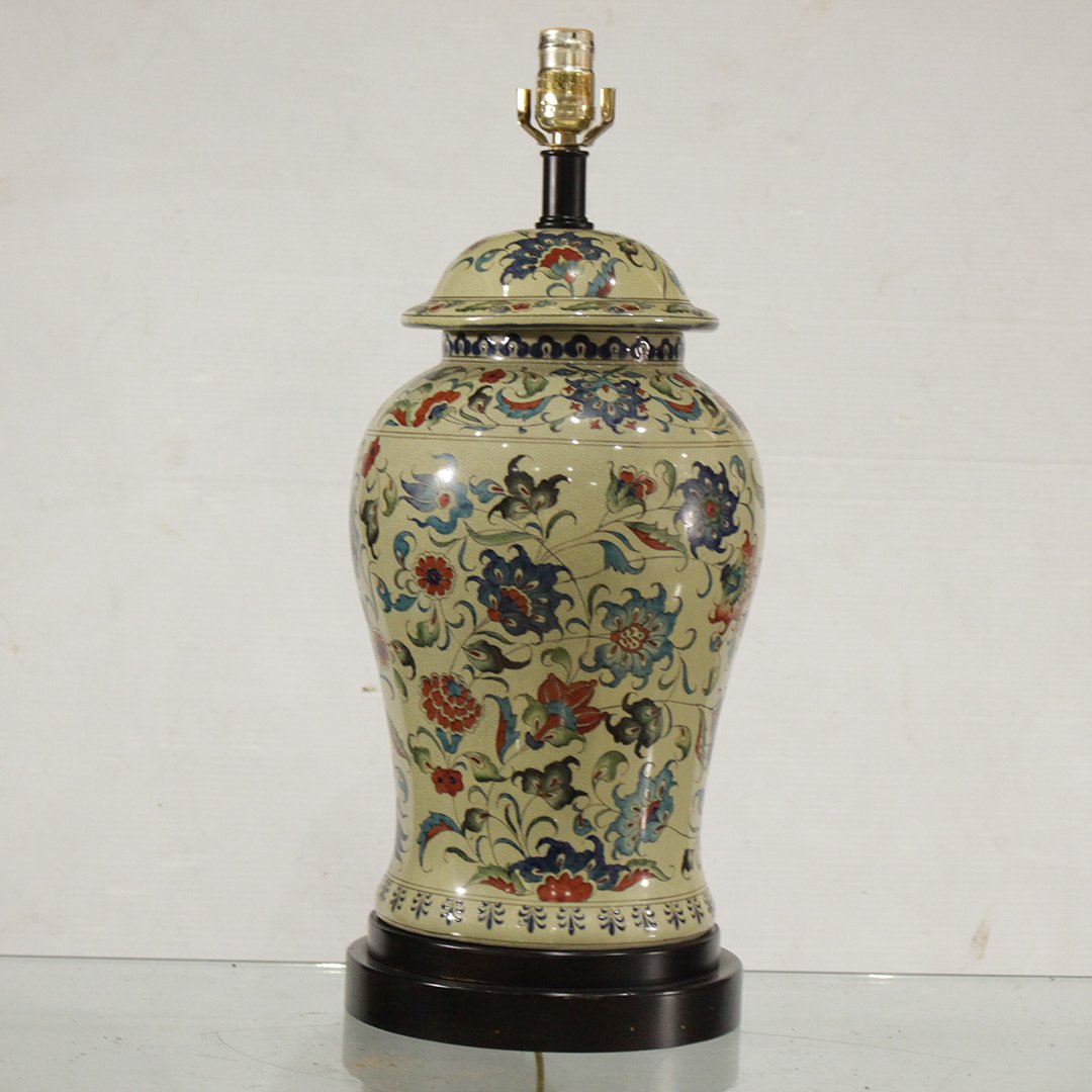 French Faience Porcelain Ginger Jar Lamp (1 of 4)