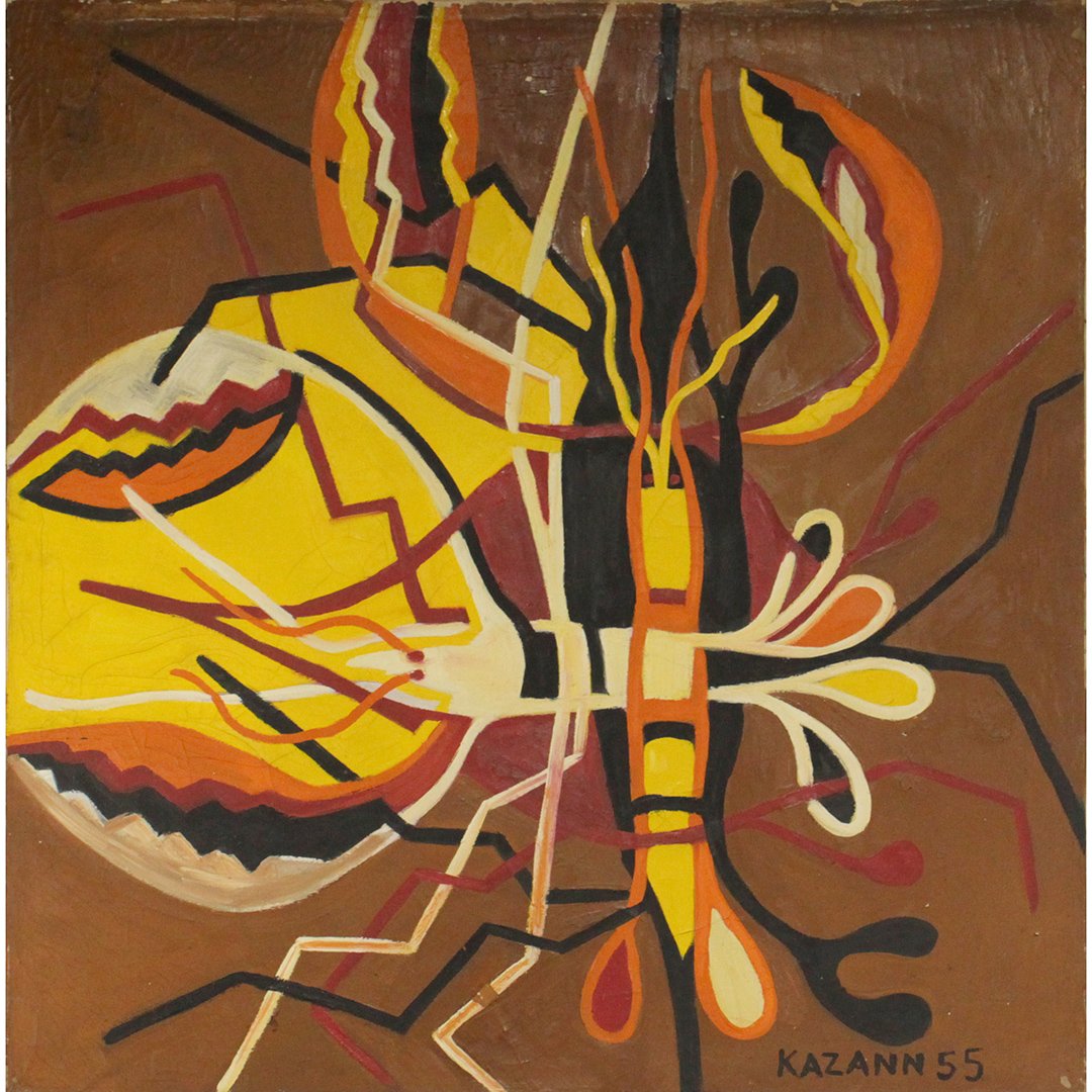 Kazaan 1955, Large Oil/c Lobster in Abstract (1 of 6)