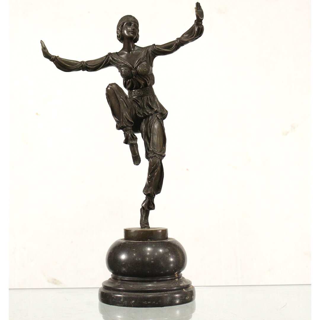 Pierre Laurel  (1892 - 1962) Bronze Flapper Girl Dancer (1 of 6)