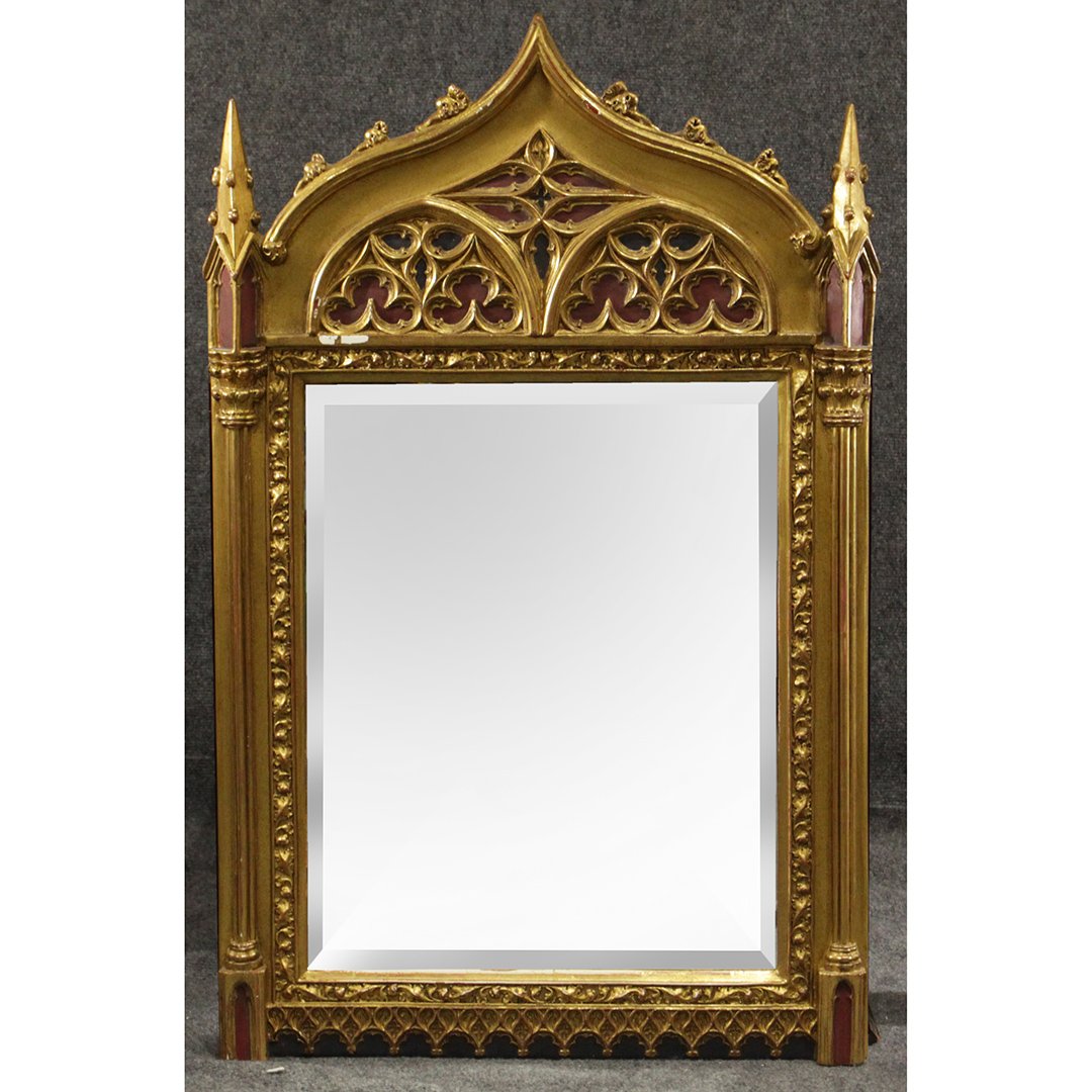 American Gothic Hanging Wall Mirror Gold Gilt (1 of 4)