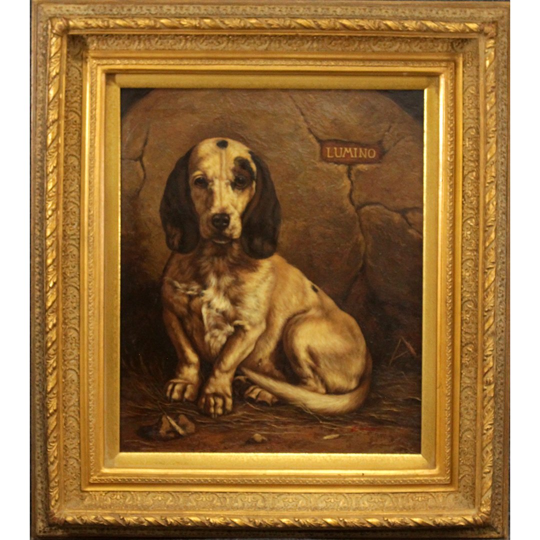 E. Mages, Portrait of a Dog,  Oil on Canvas, Framed (1 of 6)
