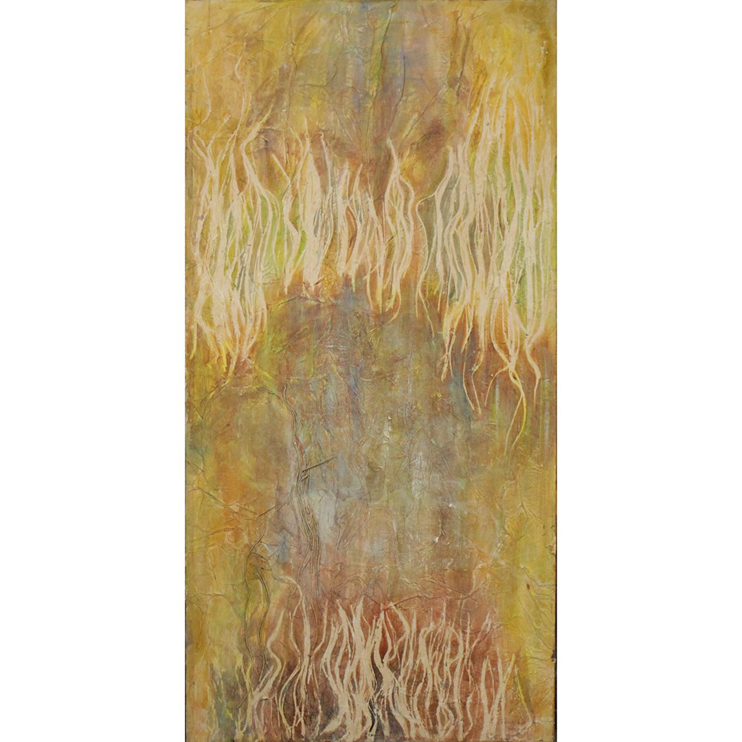 Giongsan Park, Vietnamese Artist, Face in Abstract Oil: Giongsan Park, Vietnamese Artist, Face in Abstract Oil painting on canvas. Signed on front and back of canvas. Size: 48 x 24