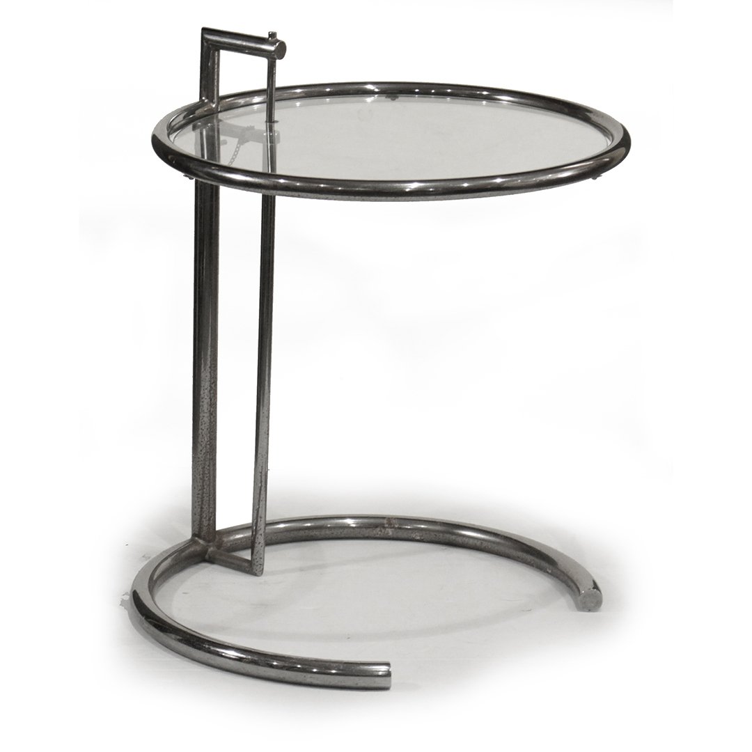 Eileen Gray Chrome & Glass Circular Stand Adjustable (1 of 6)