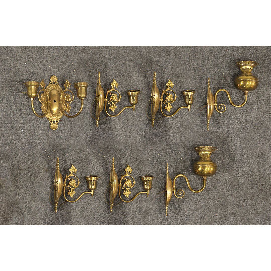Seven [7] Grouping of Brass Wall Sconces (1 of 9)