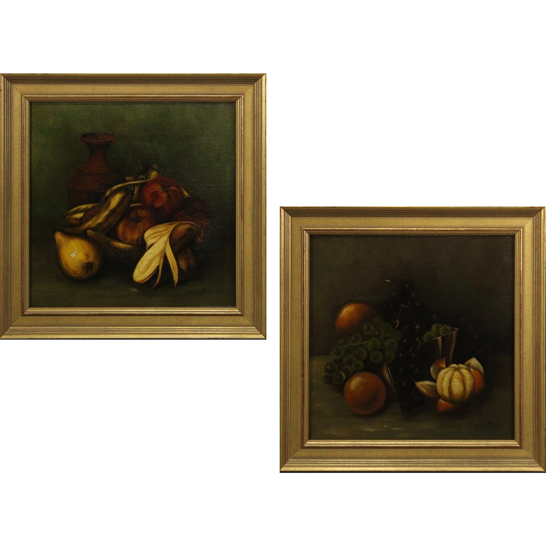 L B Kern 1901, Two [2] Oil/c Still Life Paintings (1 of 8)
