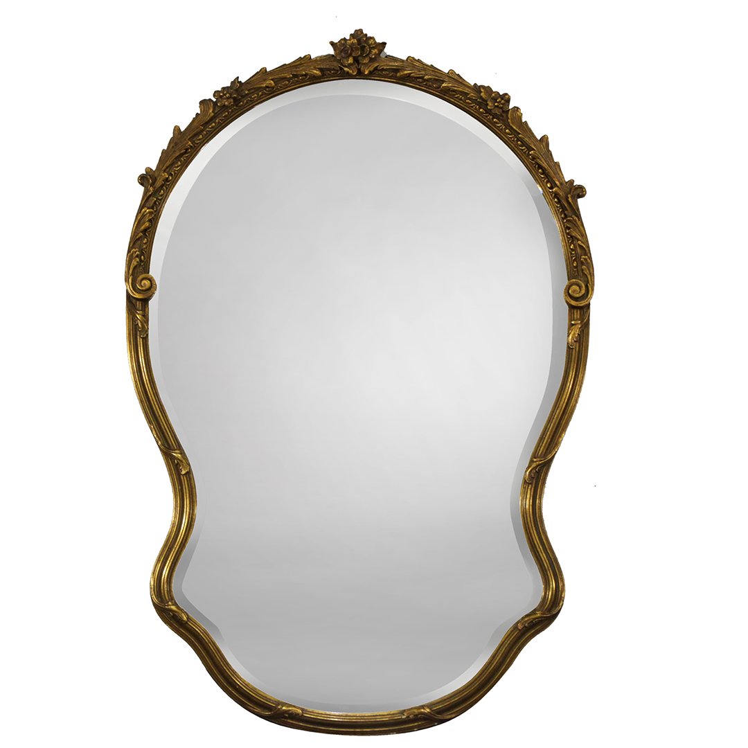 Louis XVI Style Shaped & Carved Gold Gilt Wall Mirror (1 of 7)