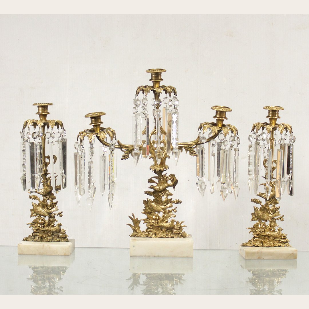 3-Piece Bronze Girondel Set Birds on Branches (1 of 12)