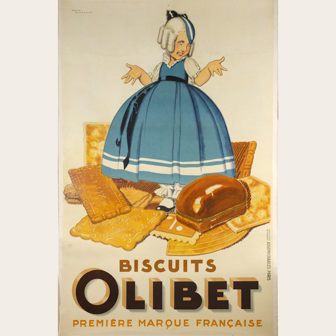 Biscuits Olibet; Vintage Rene Vincent 1933 Poster (1 of 7)