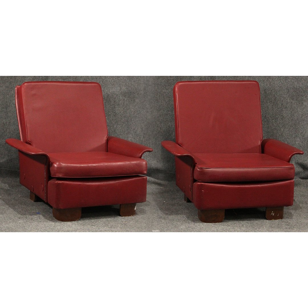 Pair of Maroon Lounge chairs (1 of 10)