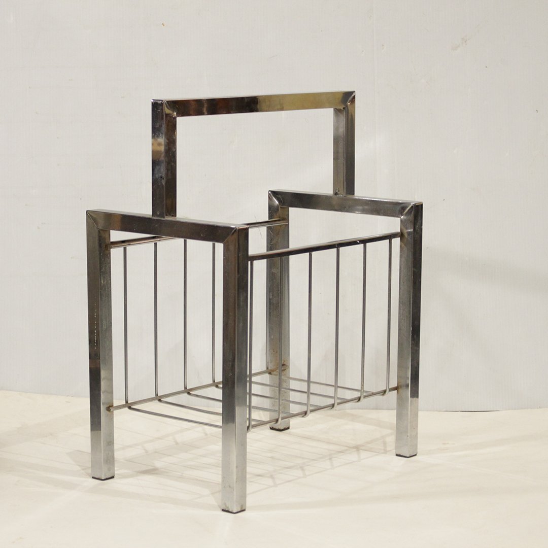 Mid-century Modern chrome magazine rack (1 of 4)