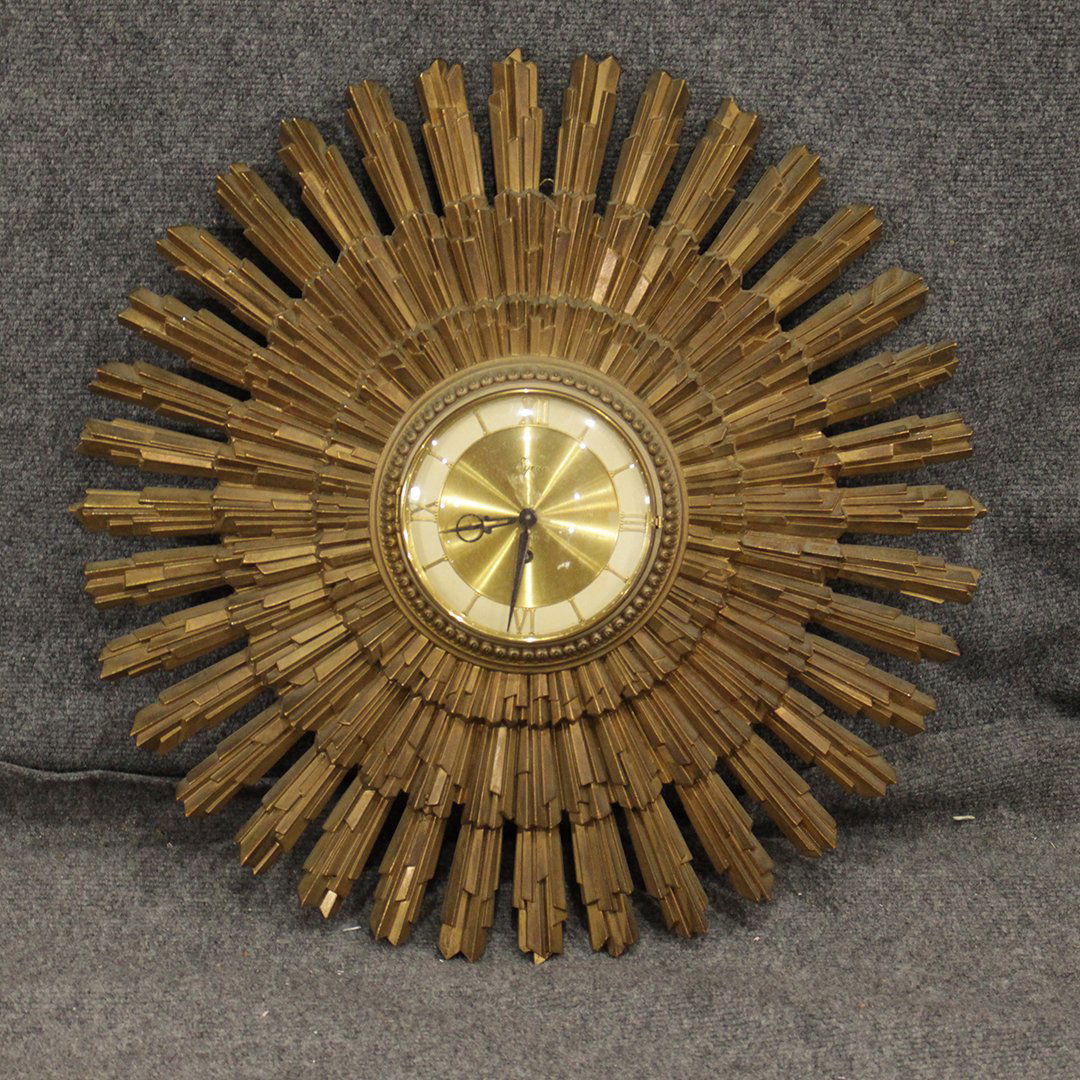 Hollywood regency sun burst clock (1 of 4)