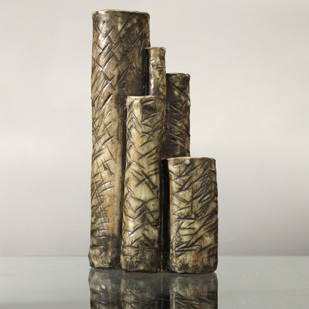 Ceramic Oriental multi bud vase (1 of 5)