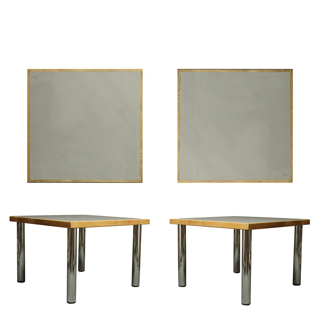 Two [2] Brevettato Italian Chrome Leg Occasional tables (1 of 6)