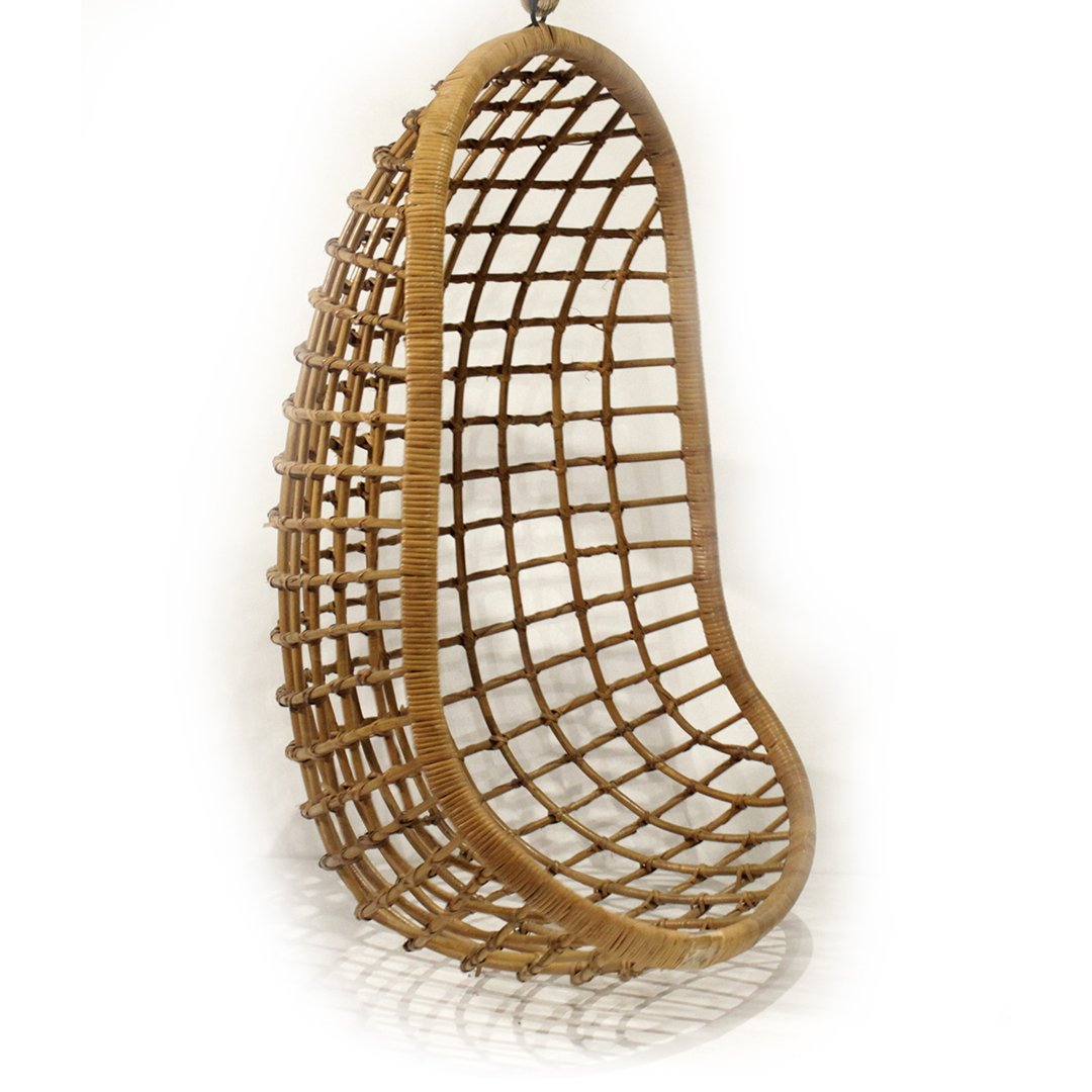 Mid-Century Modern Rattan Hanging Egg Chair (1 of 5)