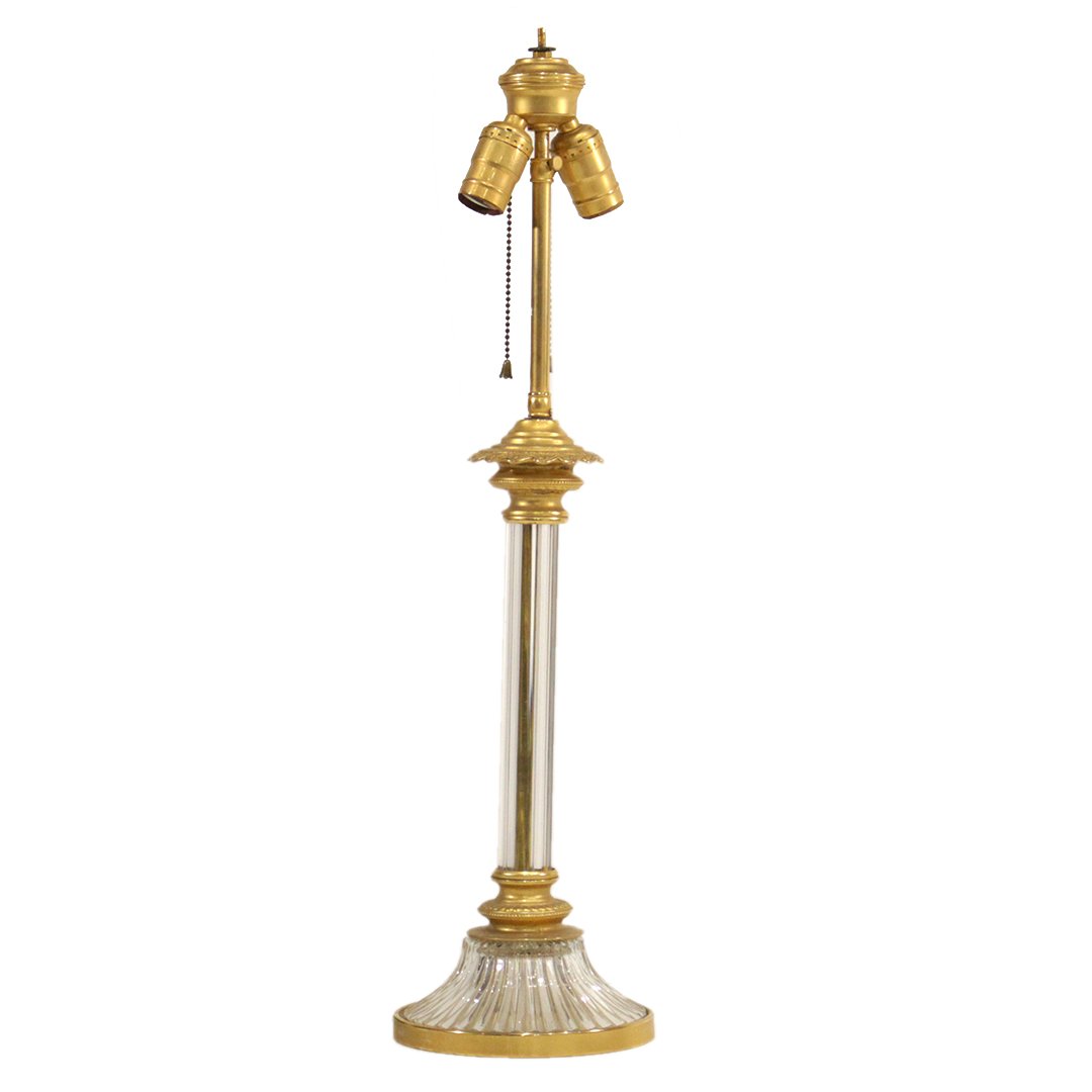 Hollywood Regency Brass and Crystal Table Lamp Base (1 of 5)