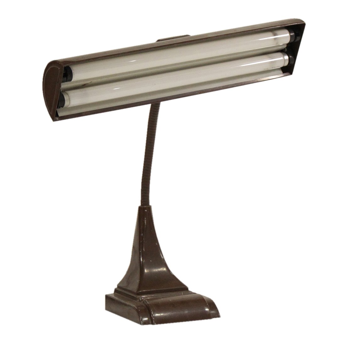 Mid-Century Modern Bankers Lamp, Adjustable Goose Neck (1 of 4)