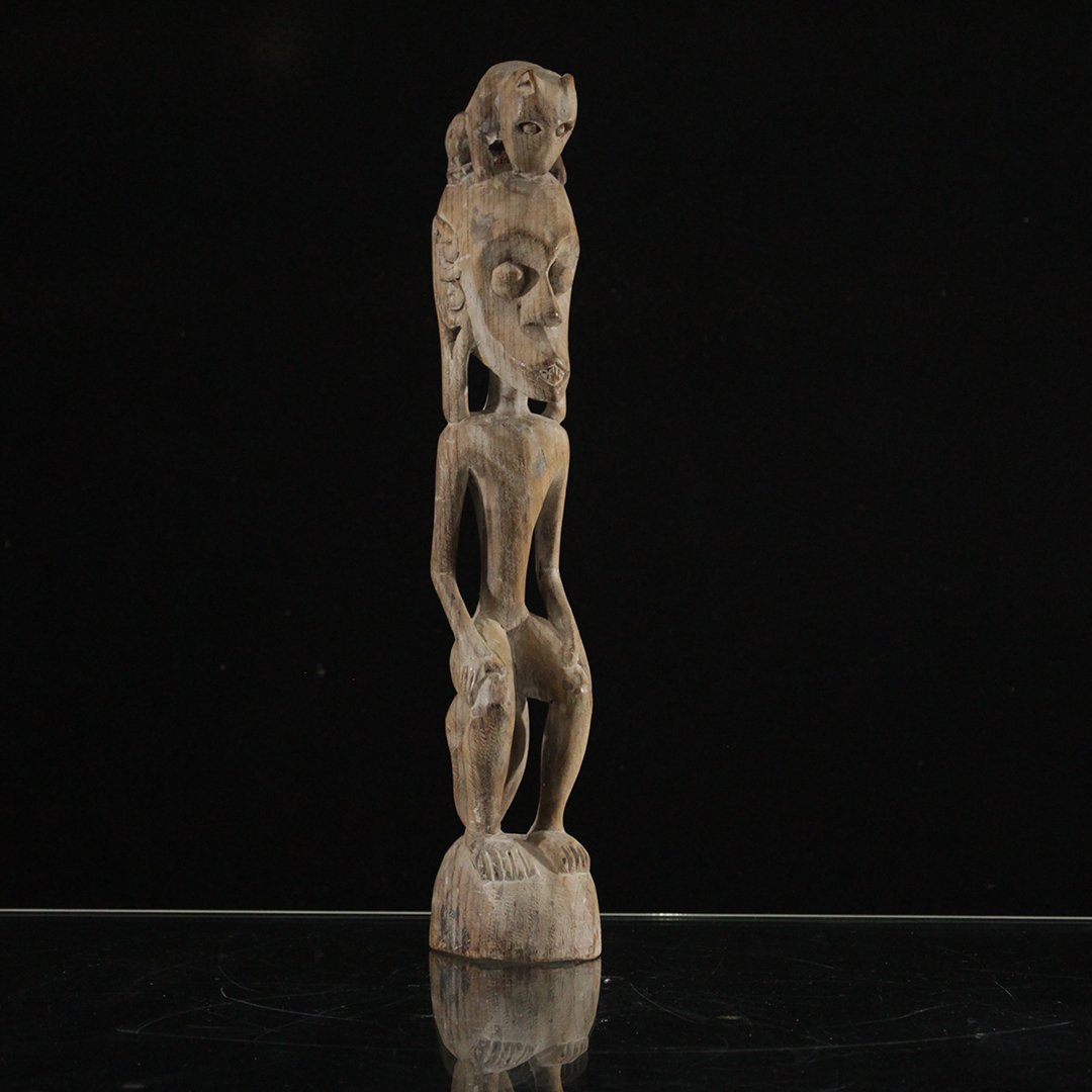 Unique Carved Wood African Figure Sculpture (1 of 4)
