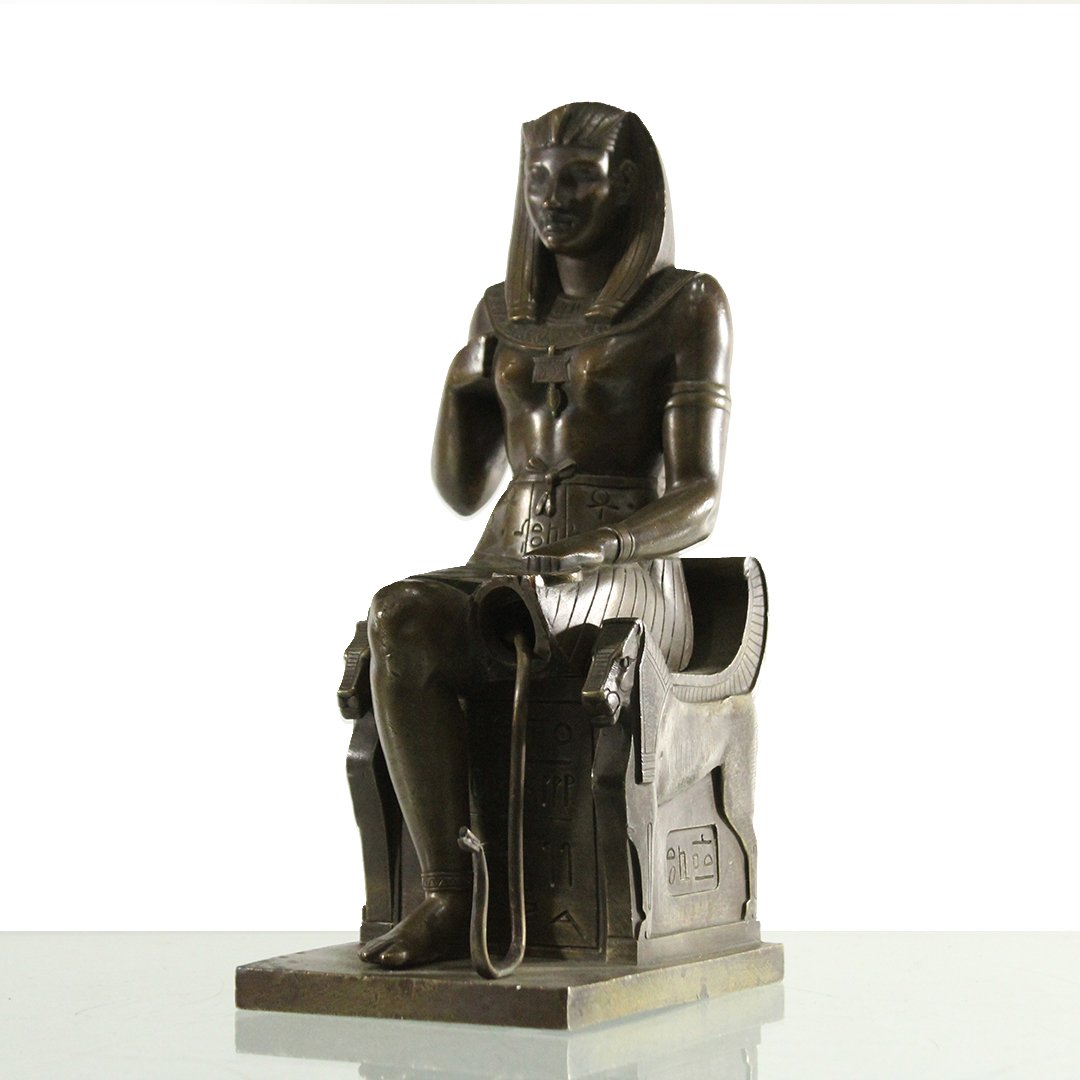 19th C. Bronze Egyptian Seated Sphinx Marked H. P. (1 of 6)
