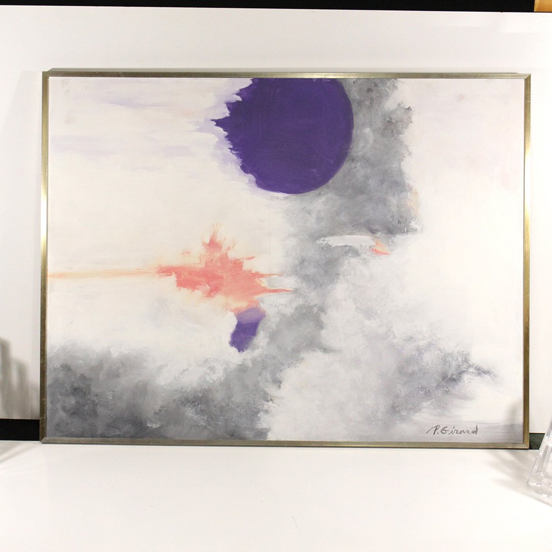 P GIRARD. Large Oil/C MODERNISM Titled PHENOMENON (1 of 6)