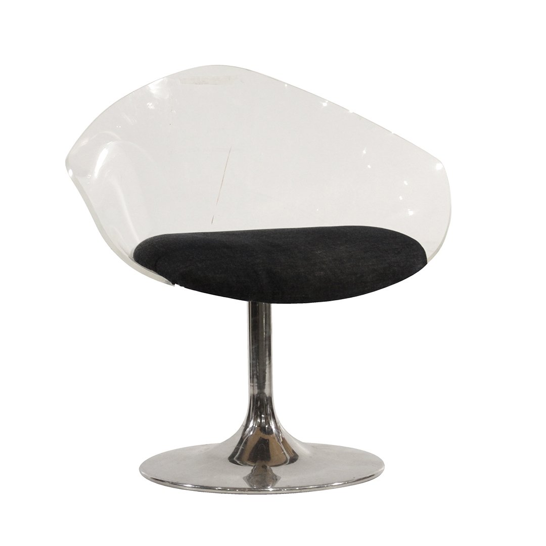 Mid-Century Modern Diamond Back Lucite Chair on Chrome (1 of 5)