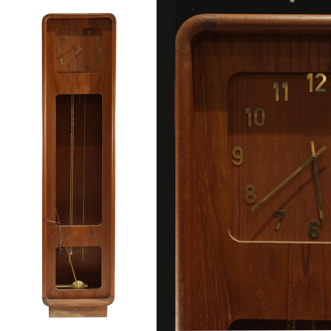 Mid-Century Teak Tall Case Clock Copenhagen Denmark (1 of 8)