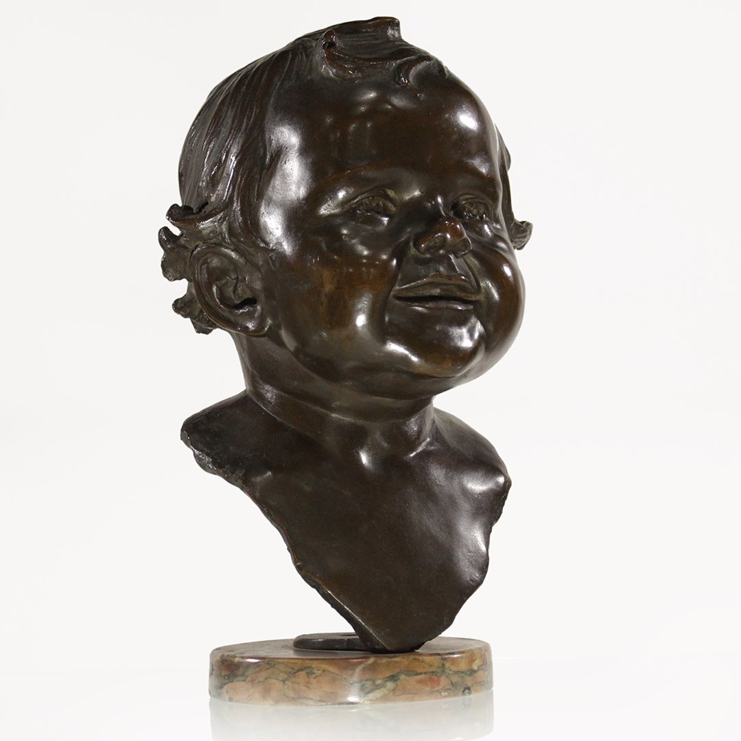Antique Bronze Head of a Baby, High Quality Casting (1 of 5)