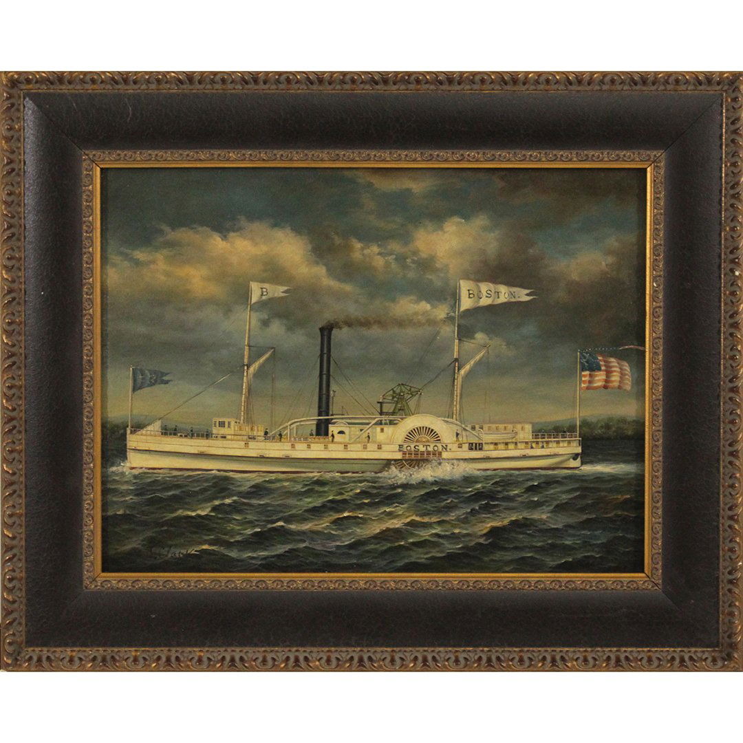 J. Clark, Paddle River Steam Boat "Boston", Oil/b (1 of 6)