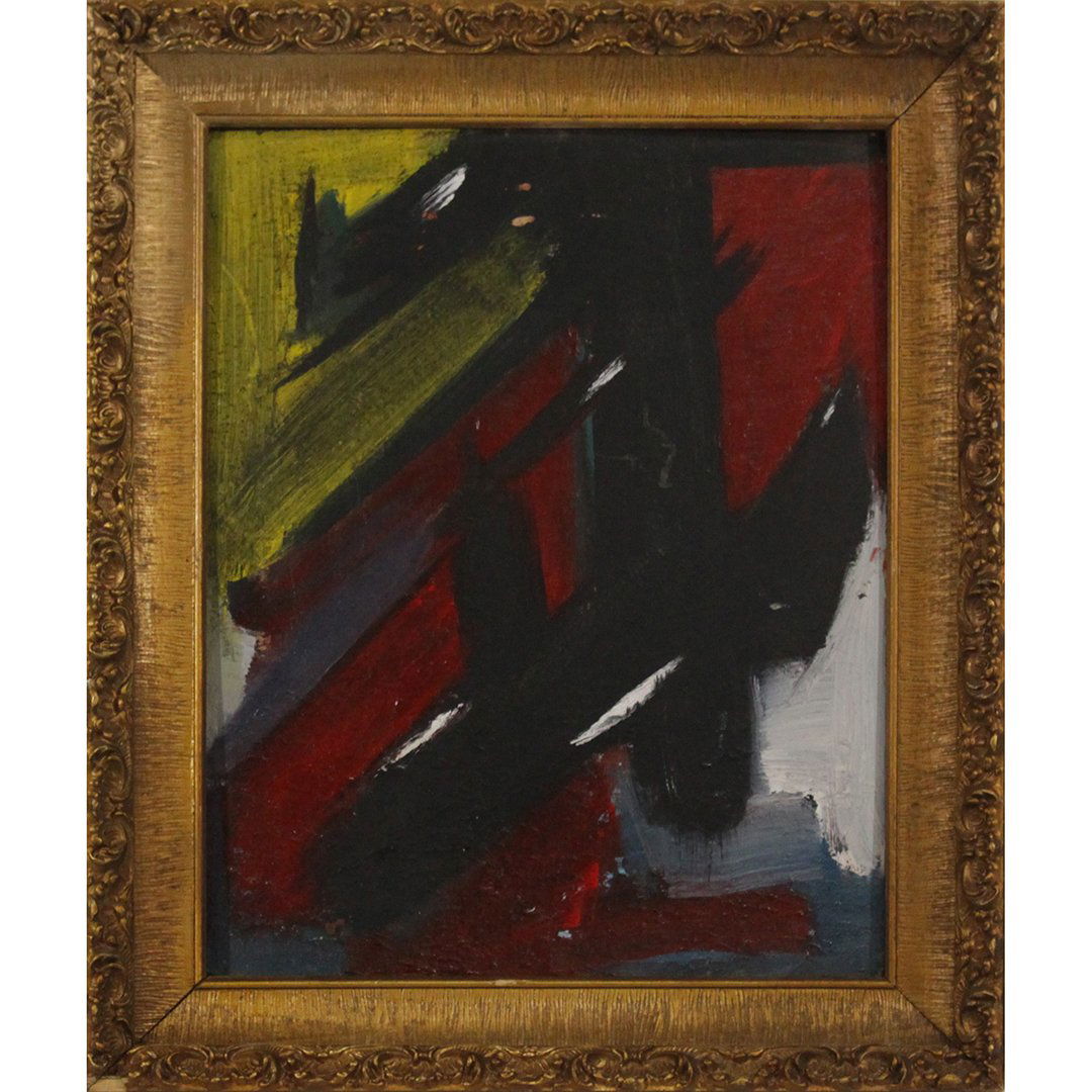 Franz Kline attributed Mid Century Color Abstract Oil (1 of 5)