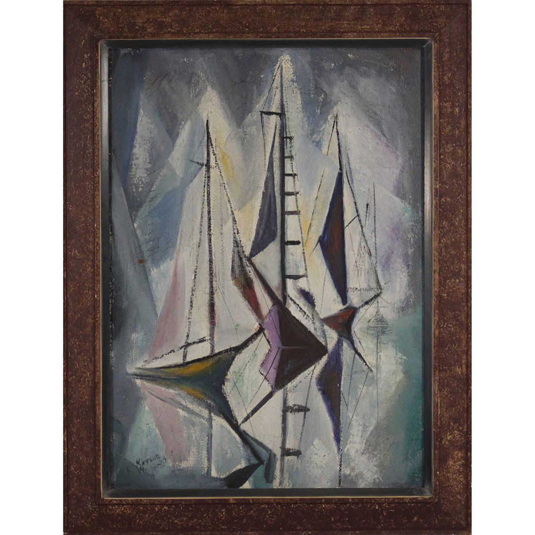 Kerwin Williams 1954 Mid-Century Oil/Cc Boat Race (1 of 6)