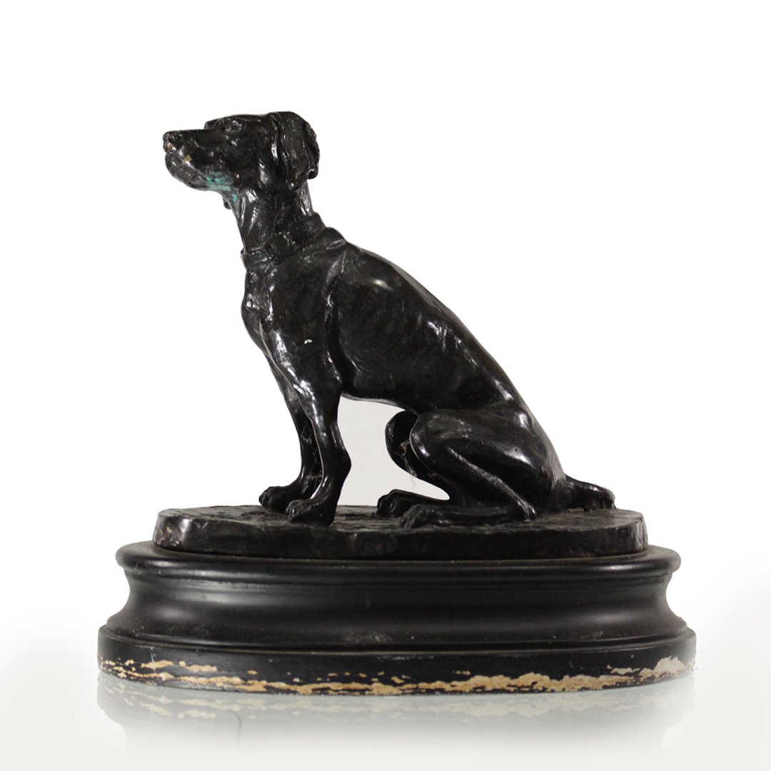 Antique Labrador Dog Statue Composition Door Stop: Antique Labrador Dog Statue Composition Door Stop. Size: 9 h , 9 x 6