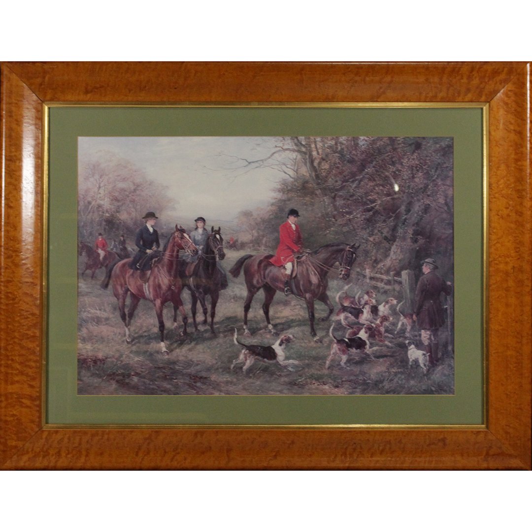 Quality English Hunt Print in Birdseye Maple Frame (1 of 6)