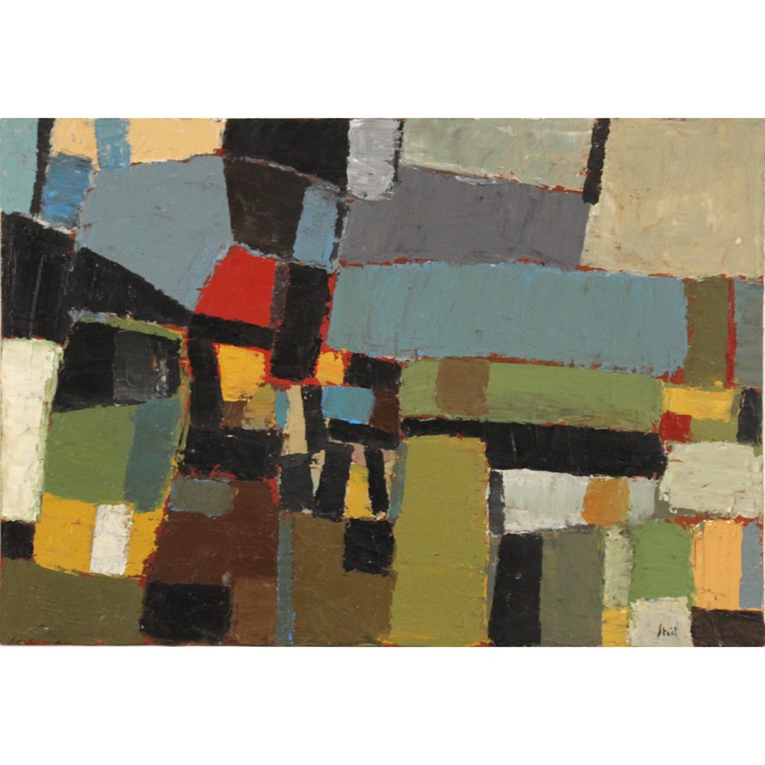 Nicholas De Stael, Attributed, Mid-Century Abstract Oil (1 of 7)