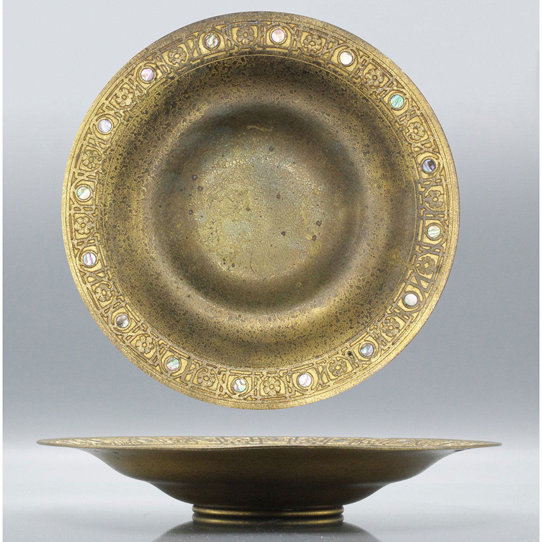 Tiffany Studios New York 1723 Dore Bronze Plate Abalone (1 of 8)