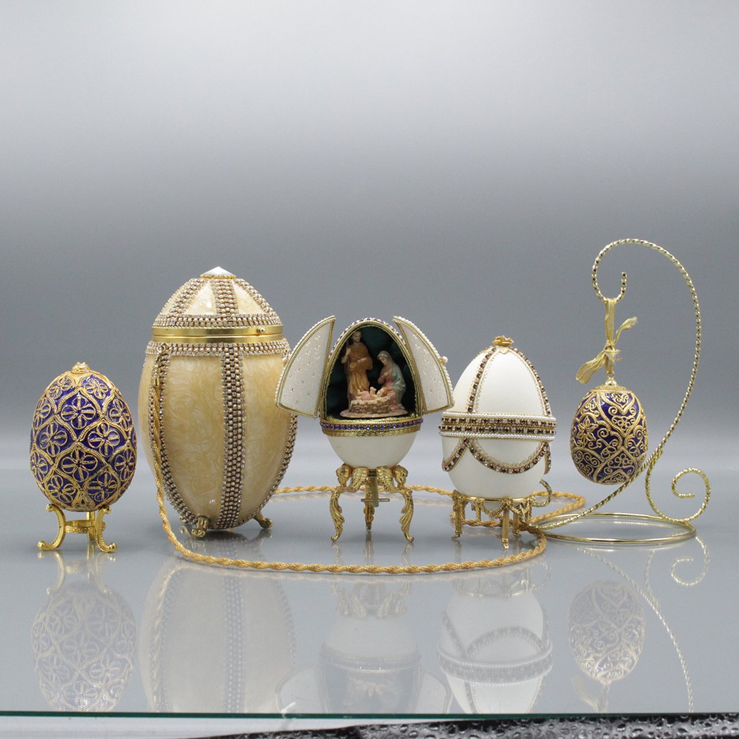 Collection of Faberge style Trinket Egg Boxes and music (1 of 7)