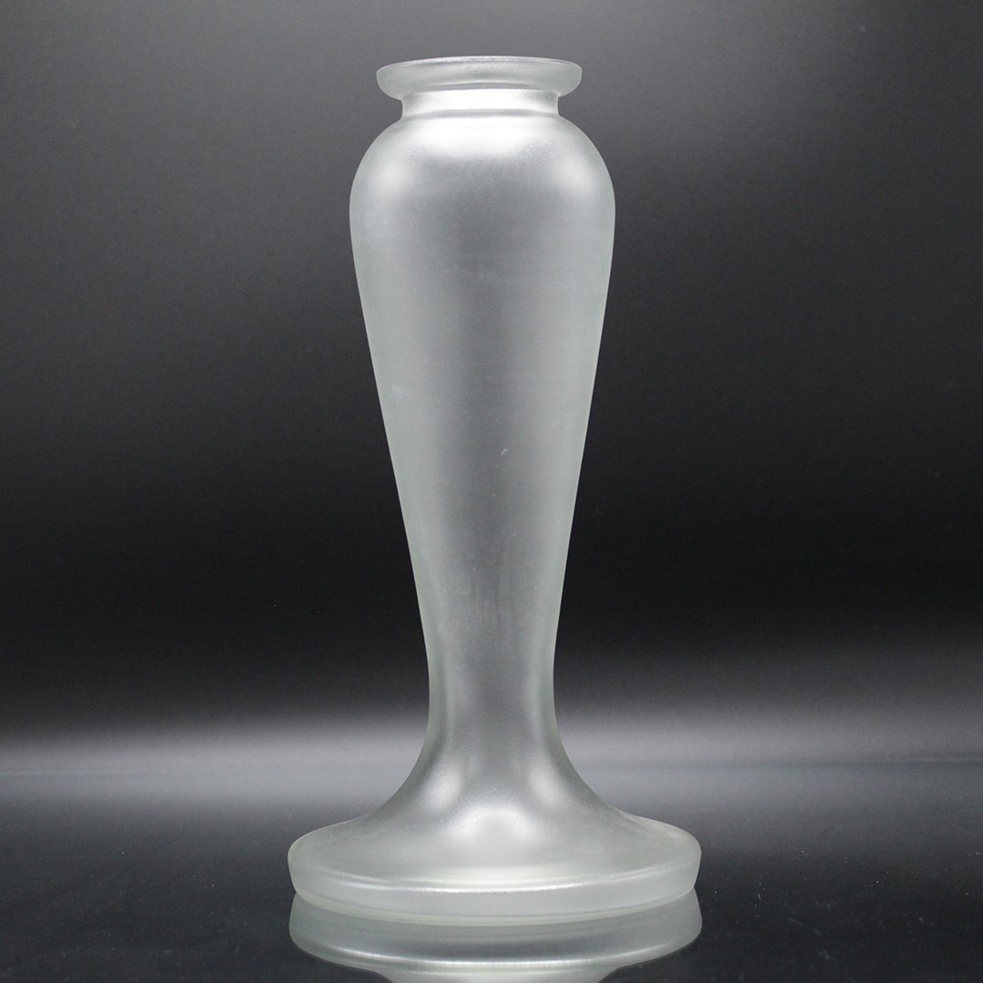 Vintage White Iridescent Stretched Glass Vase: Vintage White Iridescent Stretched Glass Vase Size: 10 h , 5 w
