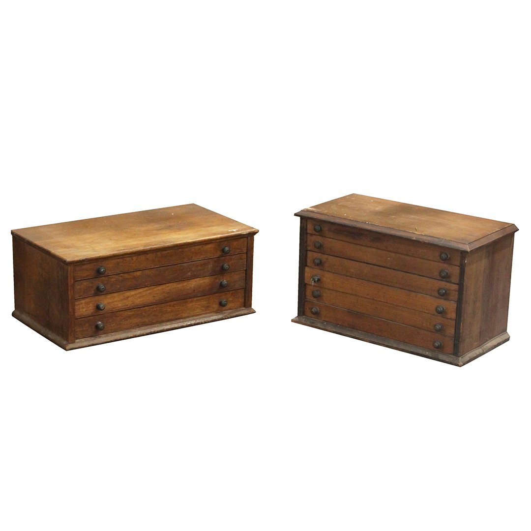 Two [2] Antique 19th C Walnut  Victorian Spool Cabinets (1 of 7)