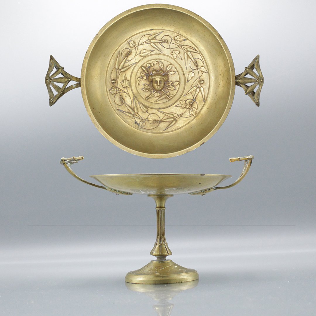Brass Lifted Pedestal Dish Neo-Renaissance style (1 of 5)