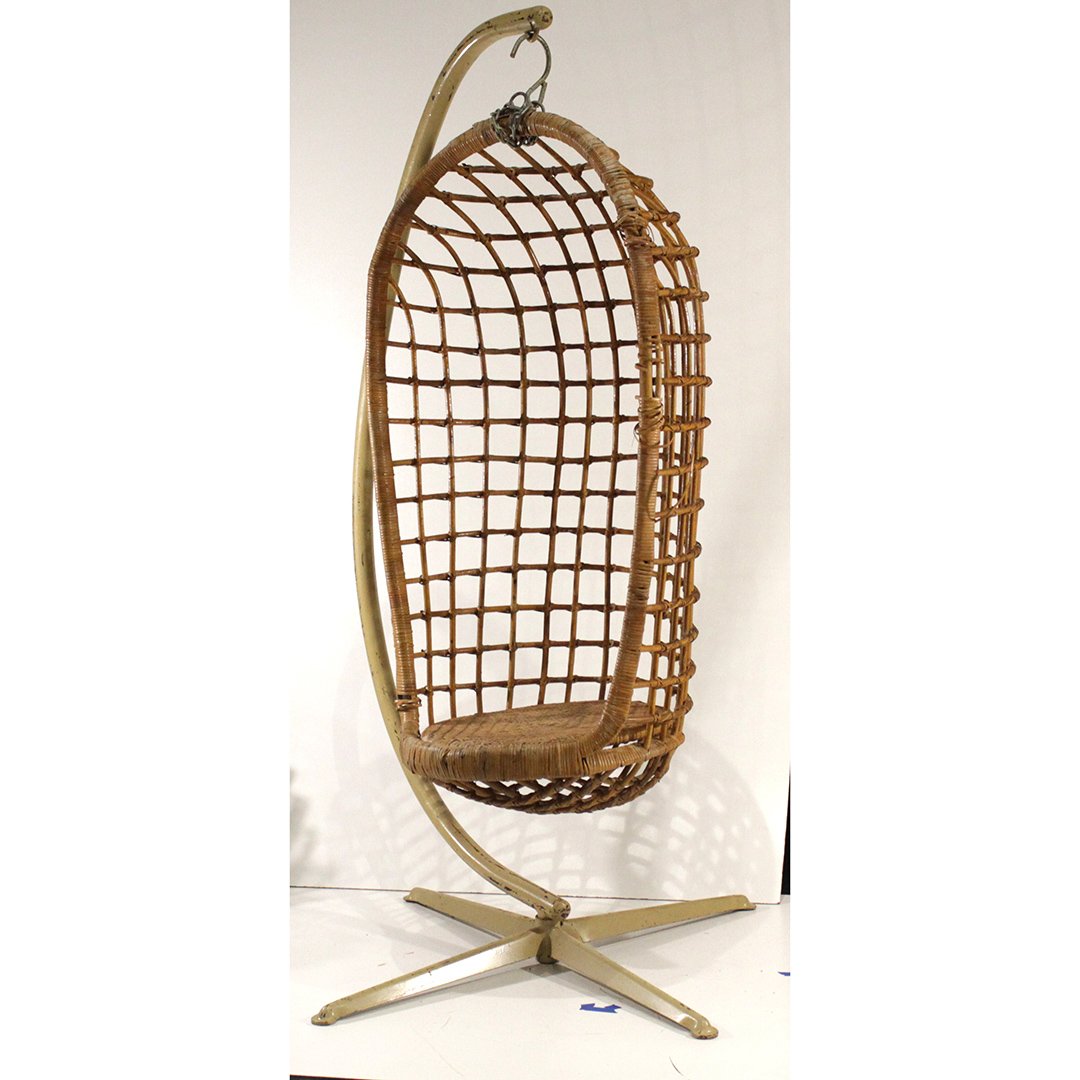 Mid-Century Modern Rattan Hanging Egg Chair (1 of 10)