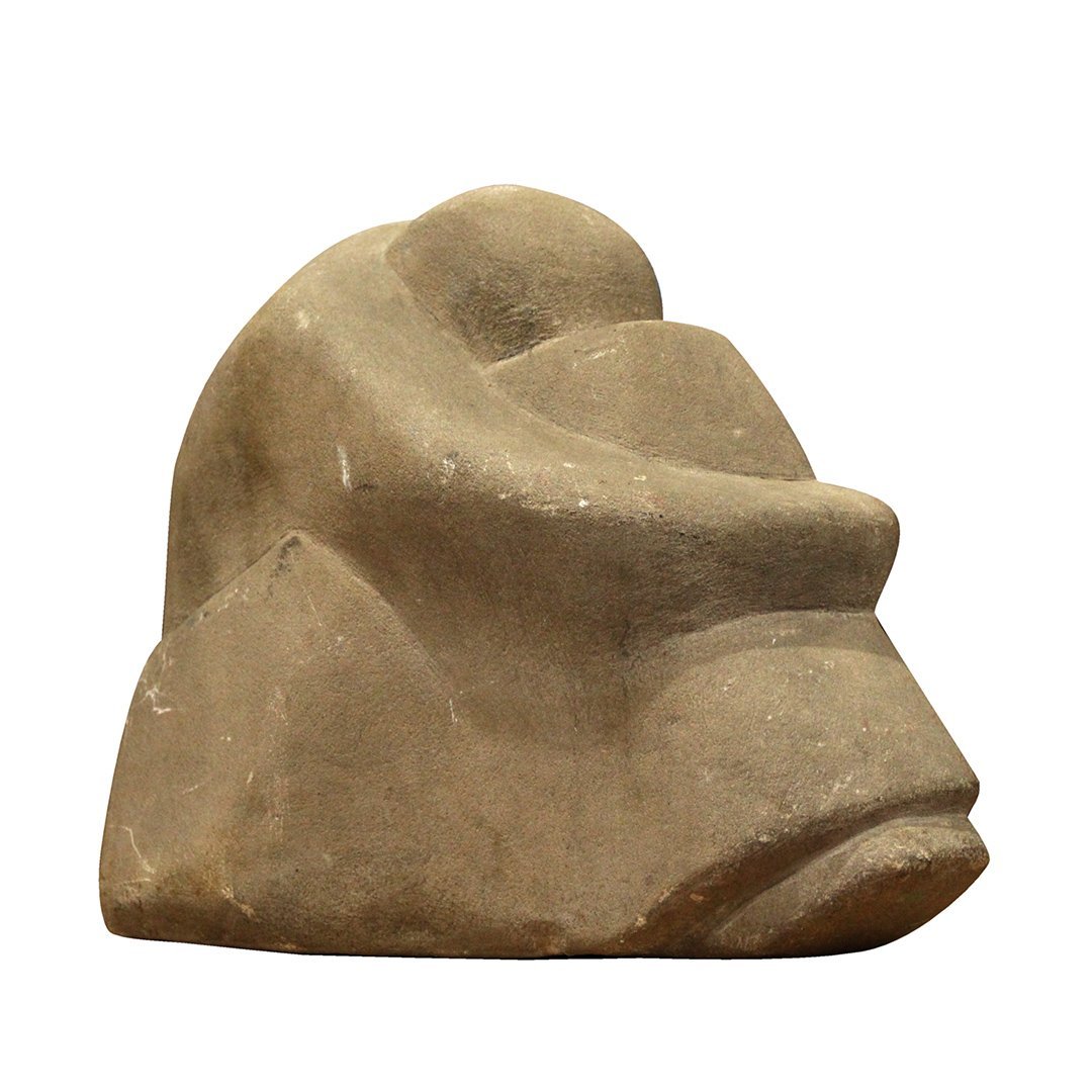 Latin American Stone Sculpture Figure Seated Tuck Knees (1 of 4)