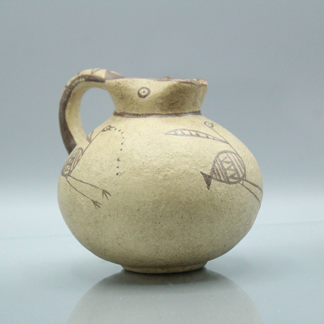 Unusual Art Pottery Pitcher Decorated Dodo Bird, France (1 of 6)